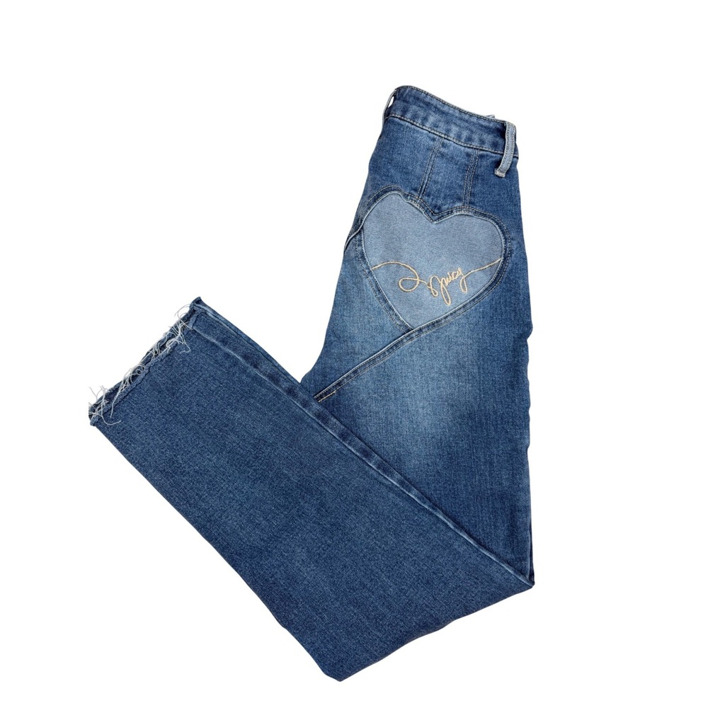 Juicy Couture Venice Jeans Womens 00/23 Y2K Heart Back Pockets‎ Embroidered Logo
